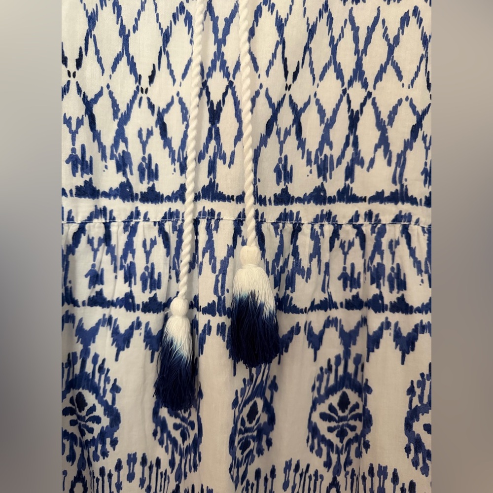 Tommy Bahama Women’s Ikat Print Swim Cover Up Dress 100% Cotton Navy White - XL - Picture 5 of 13